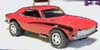 red Camaro with black Hockey Stripe
