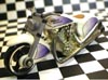 Scooter with purple graphics